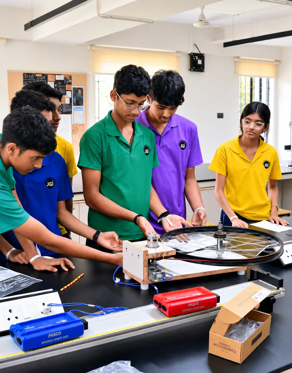 Learners working on a CAS science project